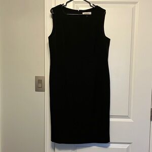 Kasper Black Sleeveless Midi Sheath Dress